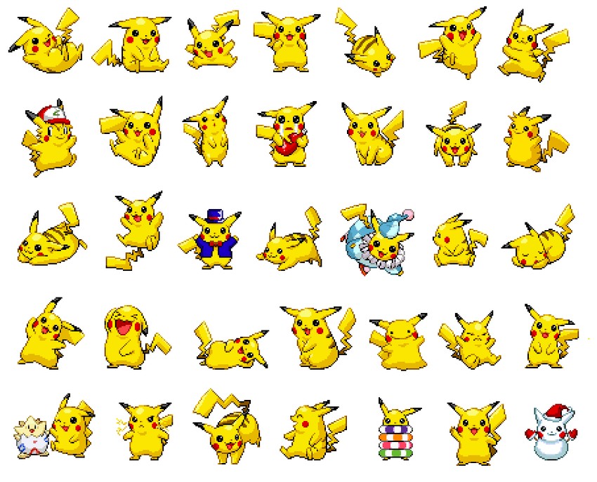 pikachu, ash ketchum, ditto, togepi, wobbuffet, and 2 more (pokemon and 1 more) drawn by miu_(pixiv358902)