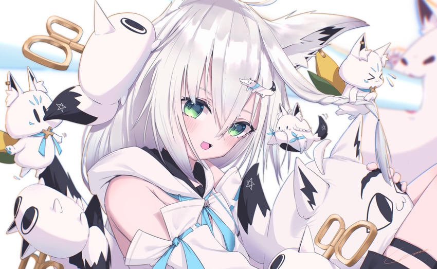 shirakami fubuki, sukonbu, miteiru, fubuzilla, nejima kitsune, and 1 more (hololive) drawn by yo_na