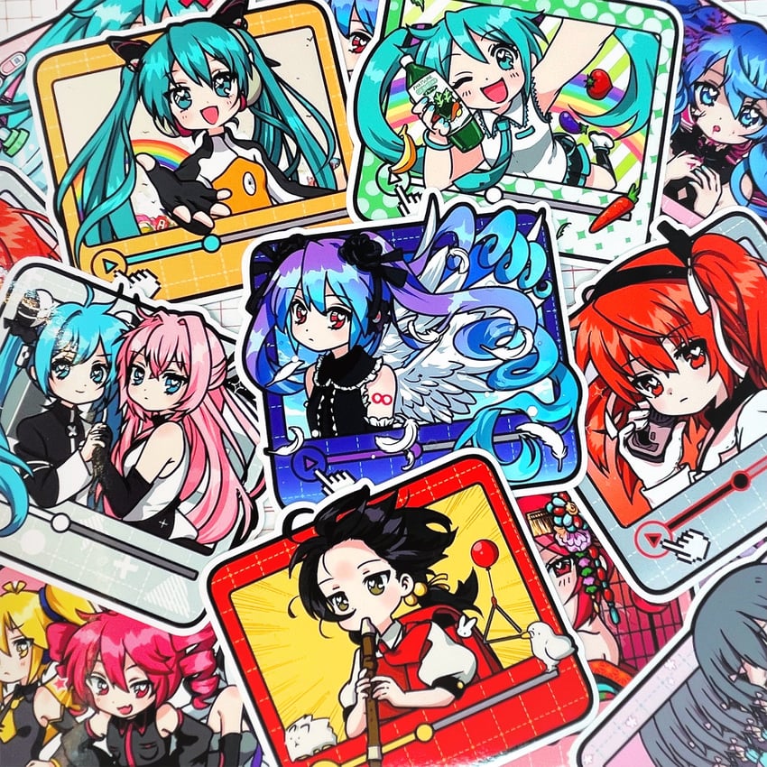 hatsune miku, megurine luka, kasane teto, adachi rei, yowane haku, and 3 more (vocaloid and 15 more) drawn by babylonholic