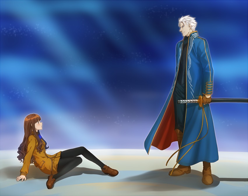 kishinami hakuno and vergil (fate and 5 more) drawn by nagiko_(mangalove1111)