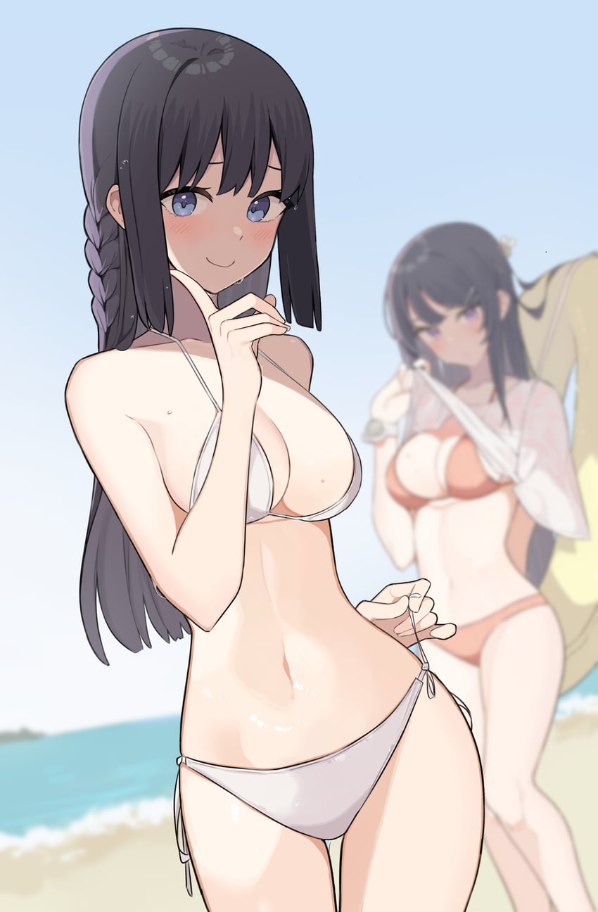 sakurajima mai and makinohara shouko (seishun buta yarou) drawn by asakura_nuruma