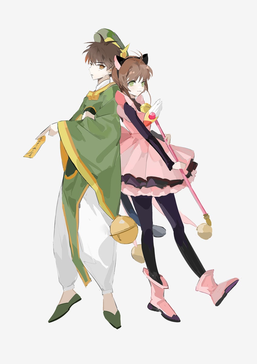 kinomoto sakura and li syaoran (cardcaptor sakura) drawn by yashugu