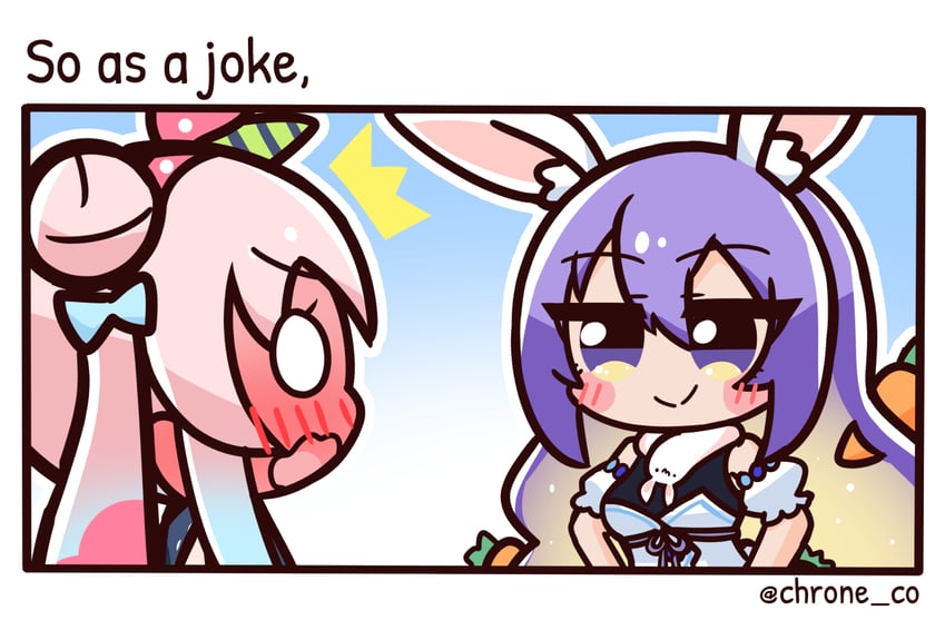 usada pekora, don-chan, moona hoshinova, and airani iofifteen (hololive and 1 more) drawn by chroneco