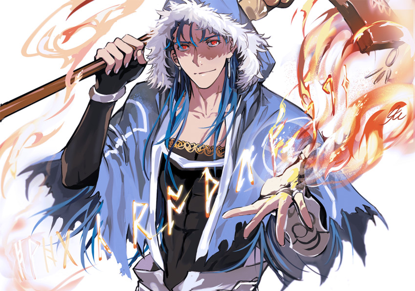 cu chulainn (fate and 2 more) drawn by 9sui