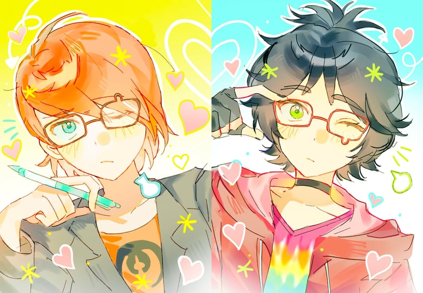 nathaniel kurtzberg and marc anciel (miraculous ladybug) drawn by aeridpm