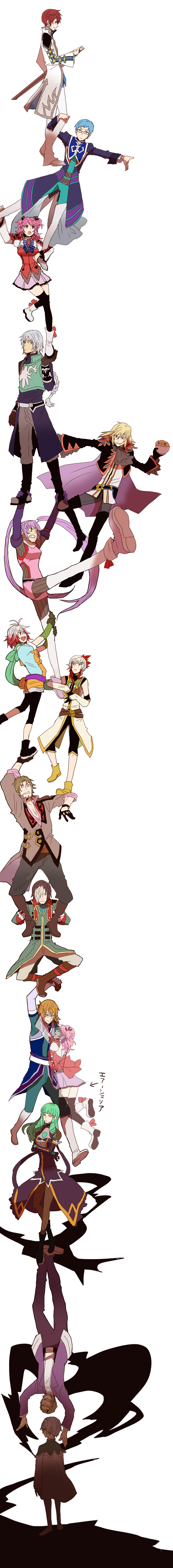 sophie, asbel lhant, cheria barnes, pascal, hubert ozwell, and 8 more (tales of and 3 more) drawn by sudachips