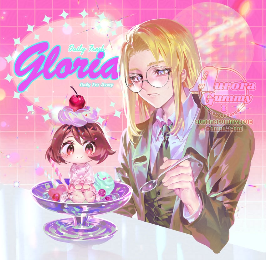 gloria and avery (pokemon and 1 more) drawn by auroragummy