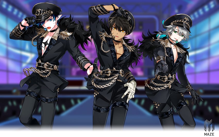raven cronwell, ciel, and ainchase ishmael (elsword) drawn by hwansang