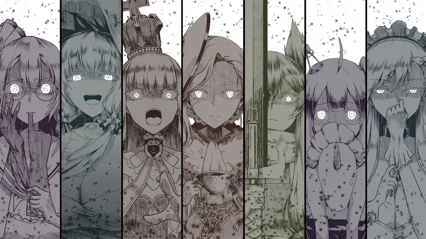 belfast, unicorn, illustrious, queen elizabeth, hood, and 2 more (azur lane) drawn by parka_(summersketch)
