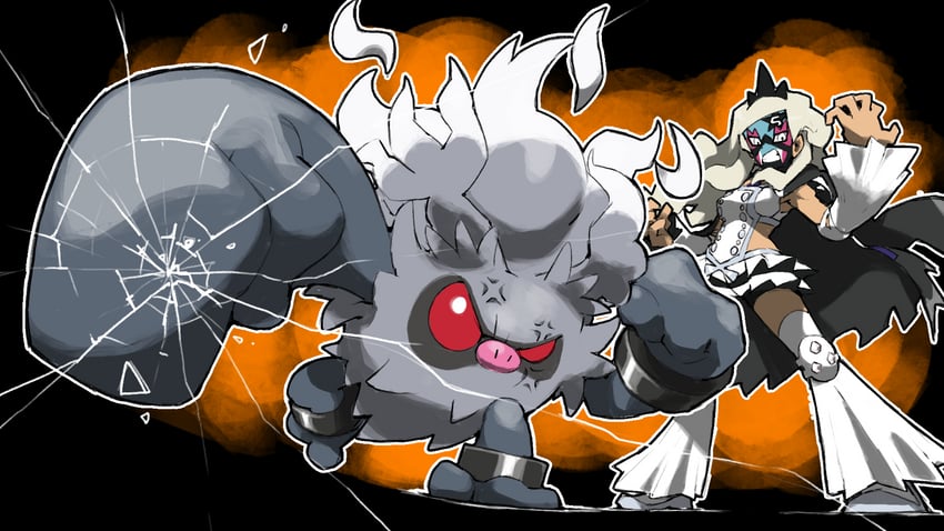 eri and annihilape (pokemon and 1 more) drawn by blacknirrow