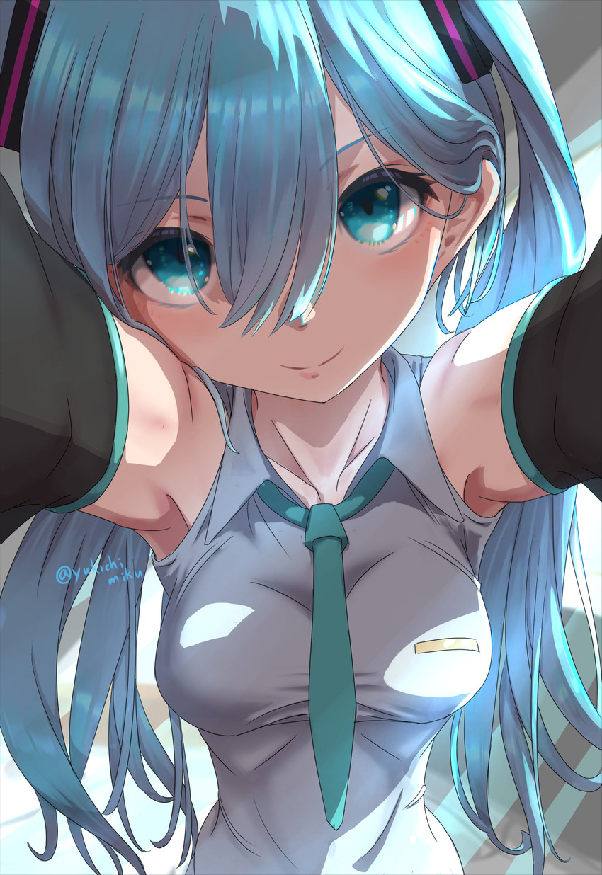 hatsune miku (vocaloid) drawn by yukichi_(yu-ame)
