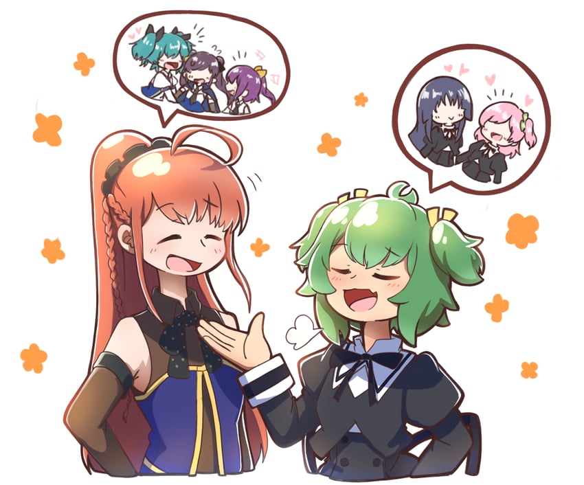 hitotsuyanagi riri, shirai yuyu, yoshimura thi mai, hishida haru, suzuki chinami, and 2 more (assault lily) drawn by nabezoko_no_okoge