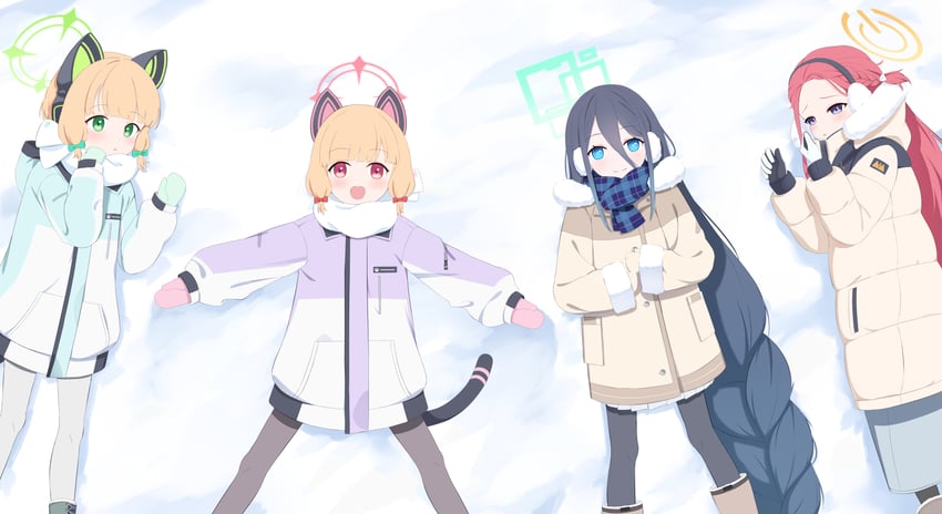 aris, momoi, midori, and yuzu (blue archive) drawn by kong_yu