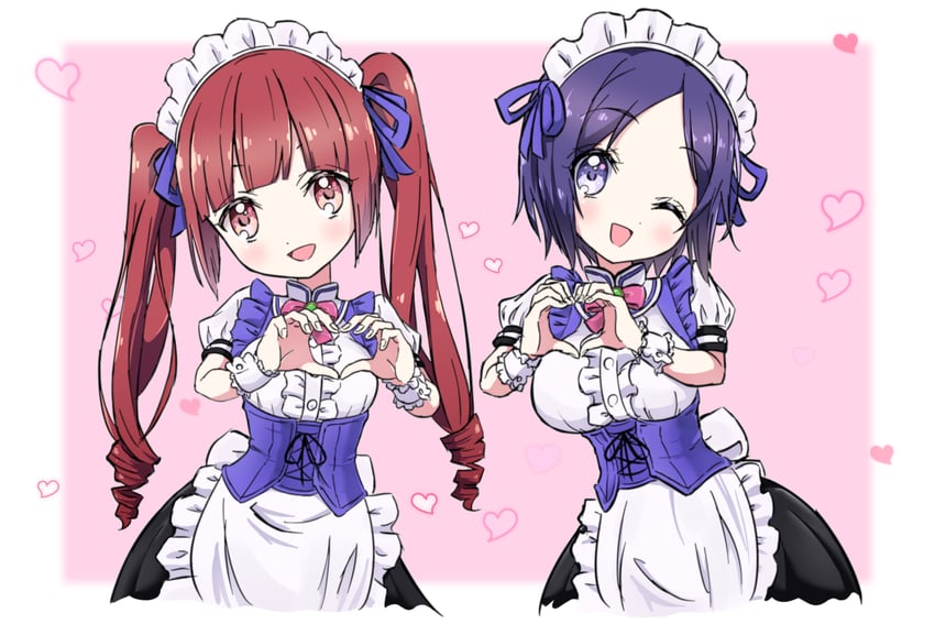 hanazono yurine and midorikawa hikaru (jashin-chan dropkick and 1 more) drawn by hihkunhihkun