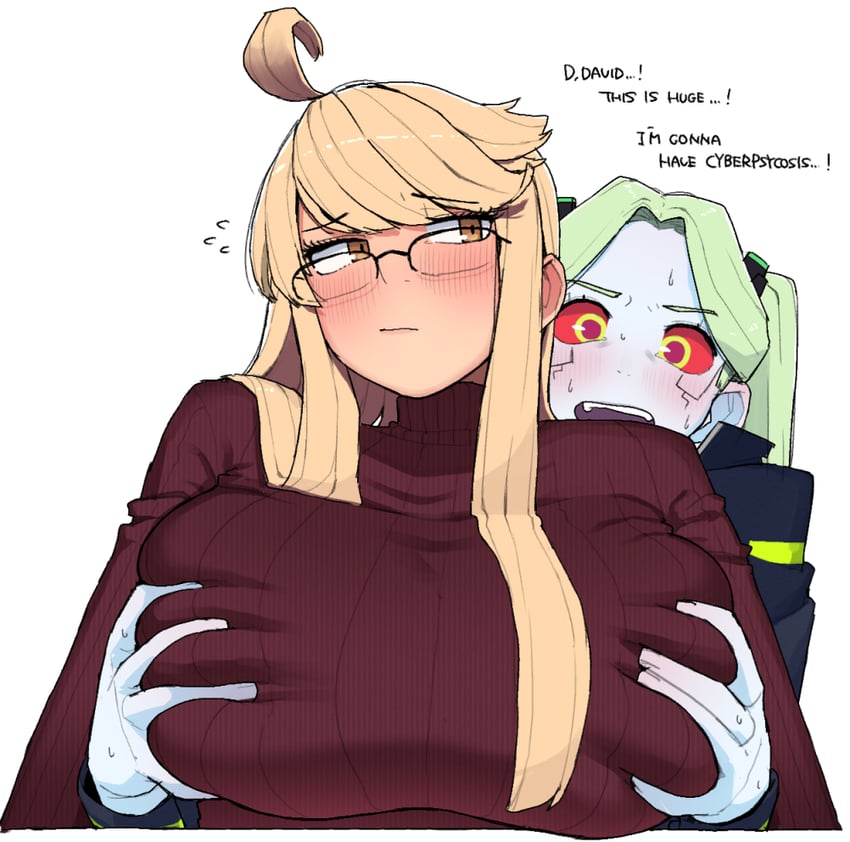 rebecca and alma armas (cyberpunk and 2 more) drawn by ohasi