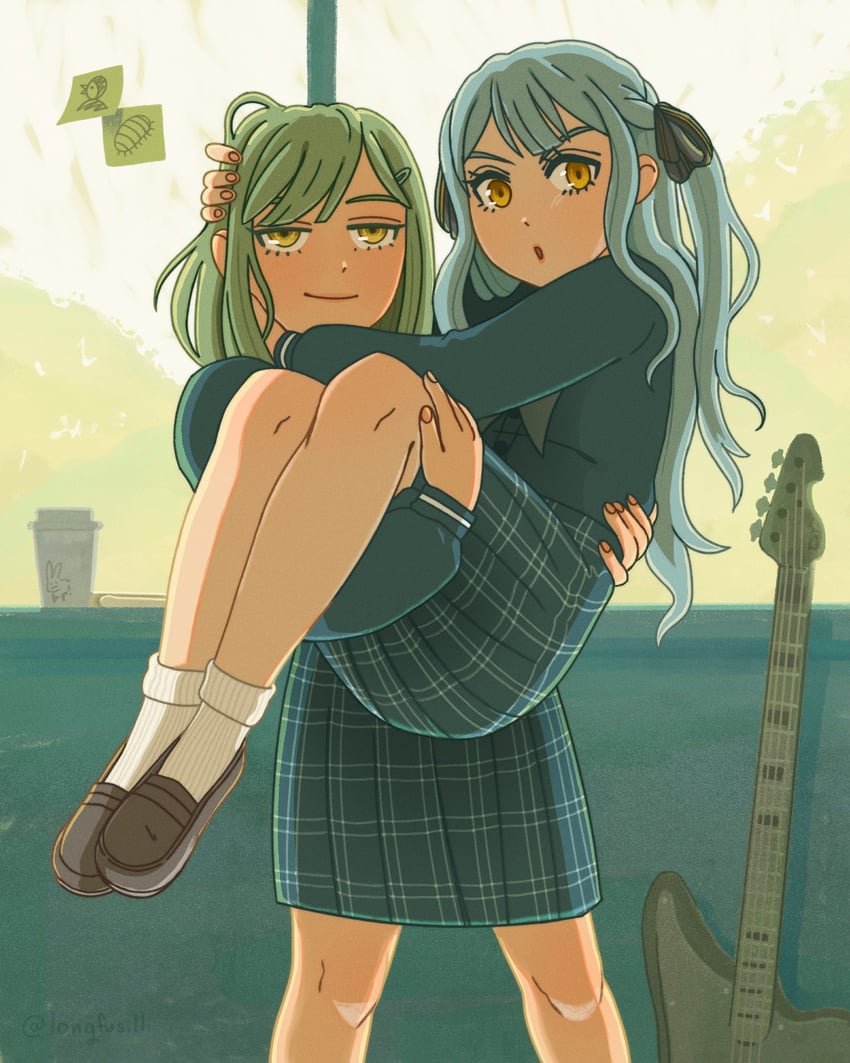 togawa sakiko and wakaba mutsumi (bang dream! and 1 more) drawn by longfusilli
