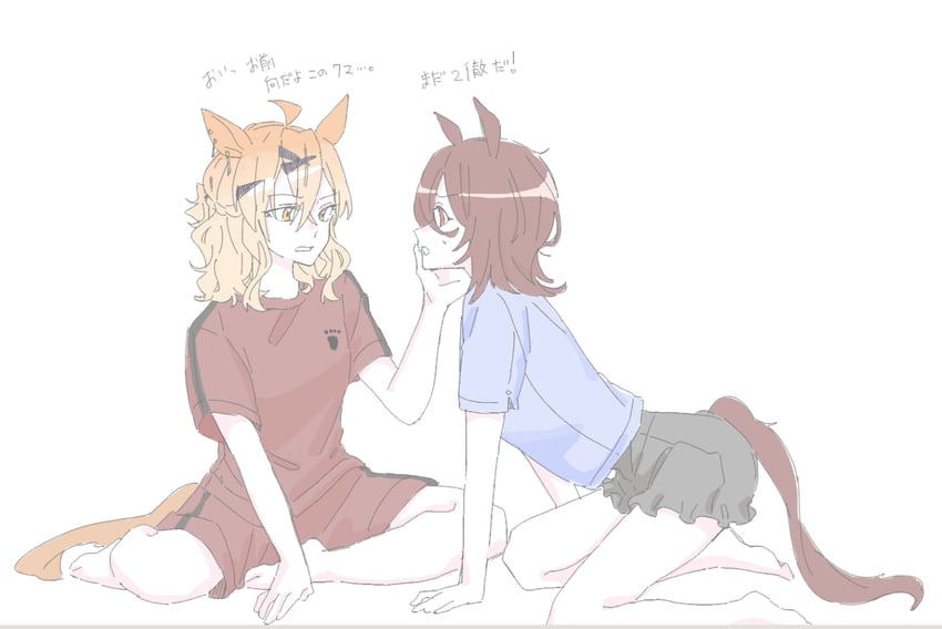 agnes tachyon and jungle pocket (umamusume) drawn by seila_rei