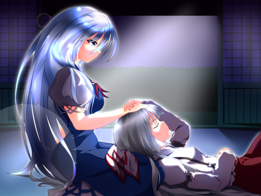 fujiwara no mokou and kamishirasawa keine (touhou) drawn by stachz