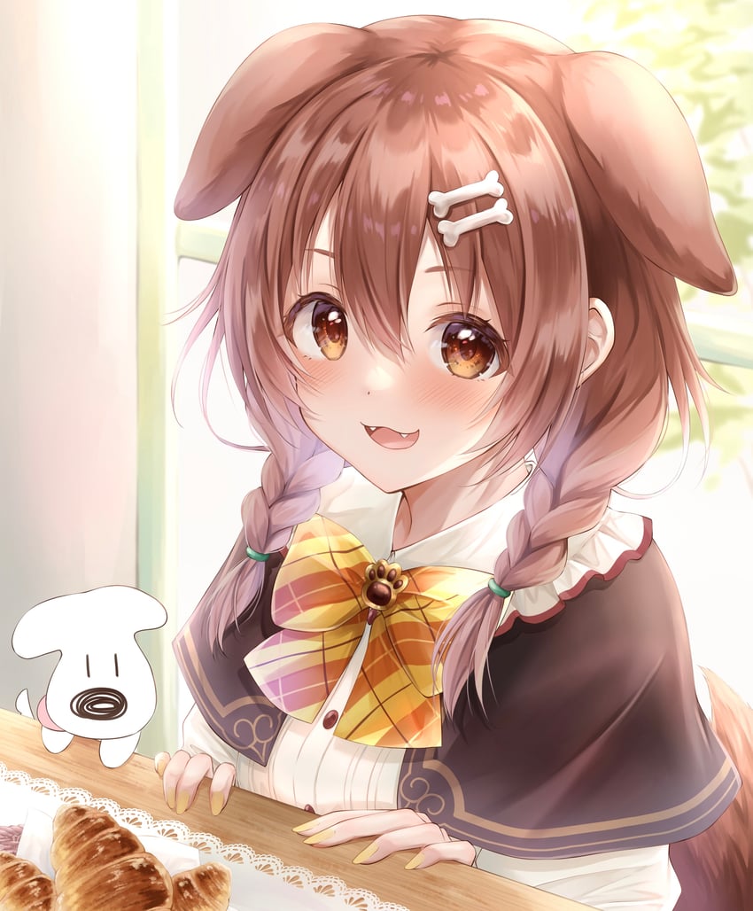 inugami korone and hoso-inu (hololive) drawn by baumku_techen