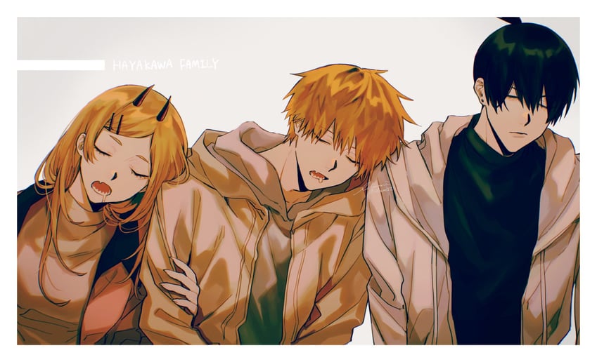 power, denji, and hayakawa aki (chainsaw man) drawn by izumi_(kisshot1126)