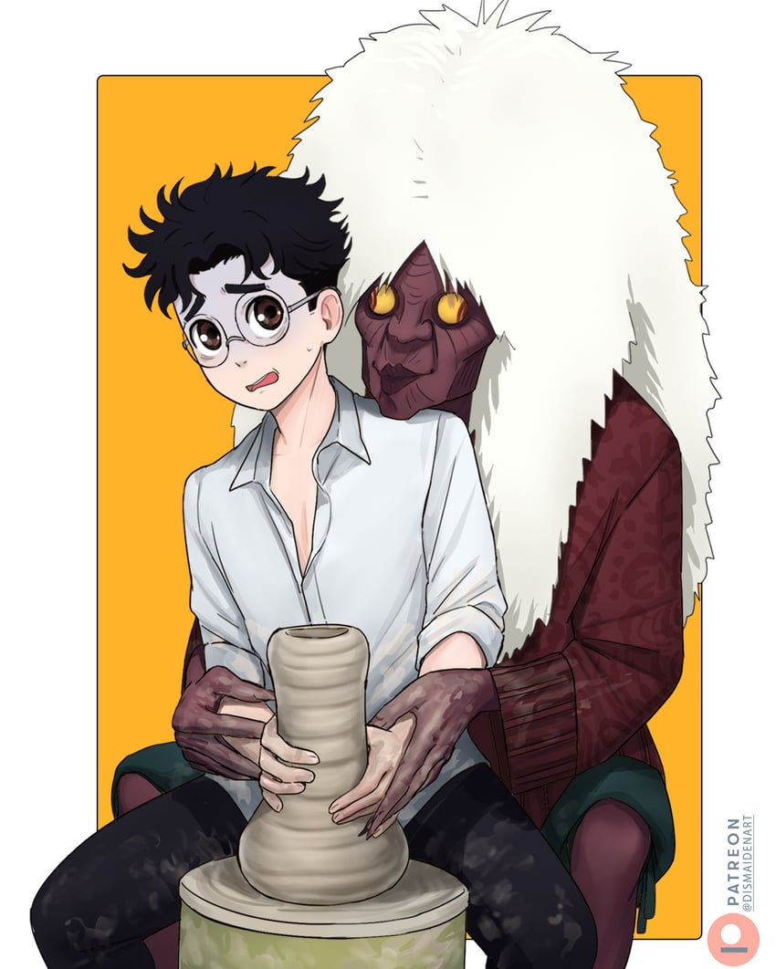 takakura ken and turbo granny (dandadan and 1 more) drawn by dismaiden