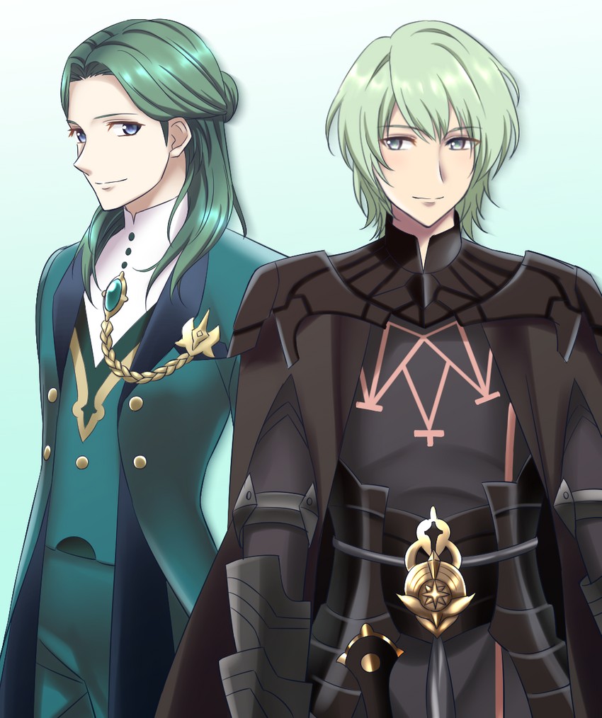 male byleth and linhardt von hevring (fire emblem and 1 more) drawn by kakiko210