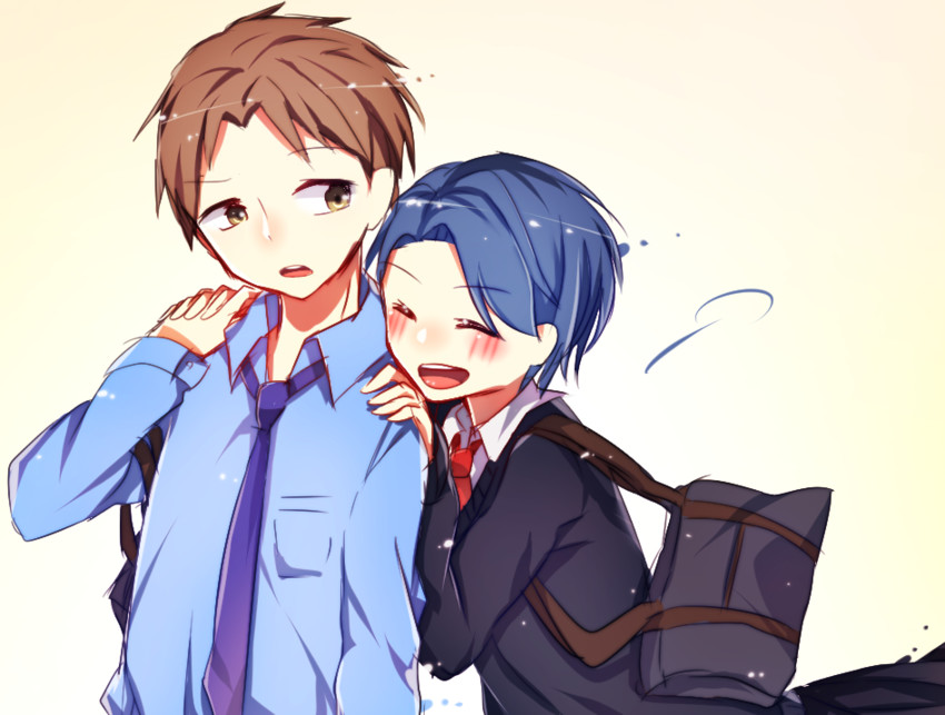 kashima yuu and hori masayuki (gekkan shoujo nozaki-kun) drawn by fukkura