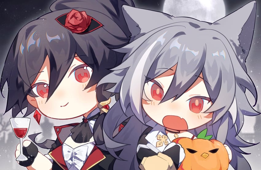 fu hua and jingwei (honkai and 1 more) drawn by haruka_(rsyaooooo)