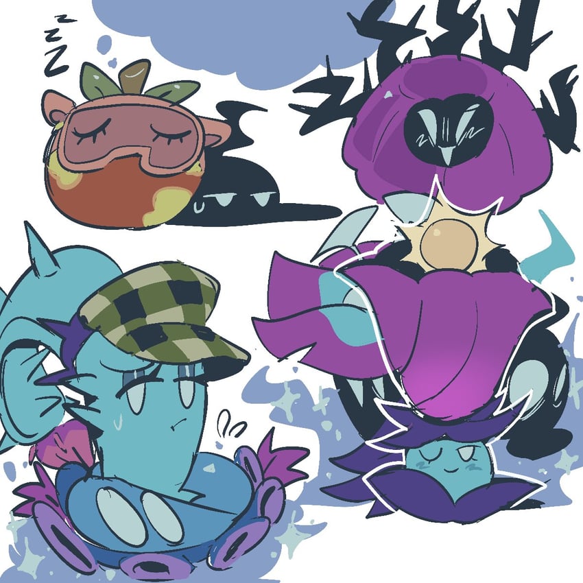 shadow peashooter, grimrose, moonflower, nightshade, dusk lobber, and 3 more (plants vs. zombies and 1 more) drawn by travsaus