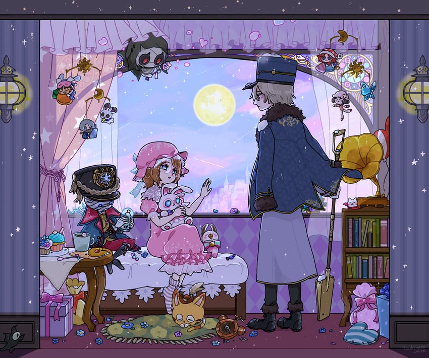 andrew kreiss, aesop carl, helena adams, robbie, weeping clown, and 3 more (identity v) drawn by tsukimito