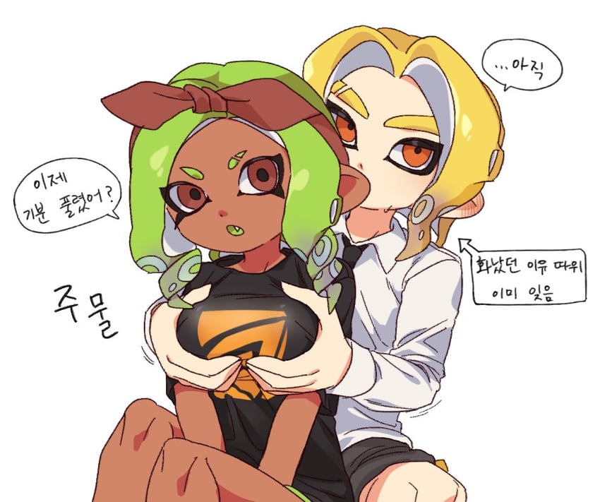 octoling player character, octoling girl, and octoling boy (splatoon and 1 more) drawn by ikki_(gsl_9708)