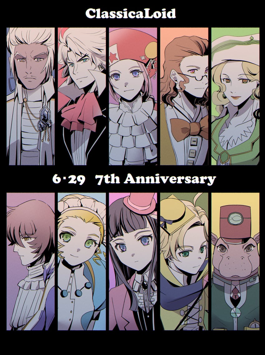 ludwig van beethoven, wolfgang amadeus mozart, franz schubert, frederic chopin, pyotr illyich tchaikovsky, and 5 more (classicaloid) drawn by kusano_gurima