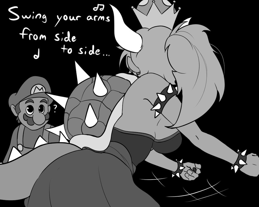 mario and bowsette (mario and 2 more) drawn by haaru