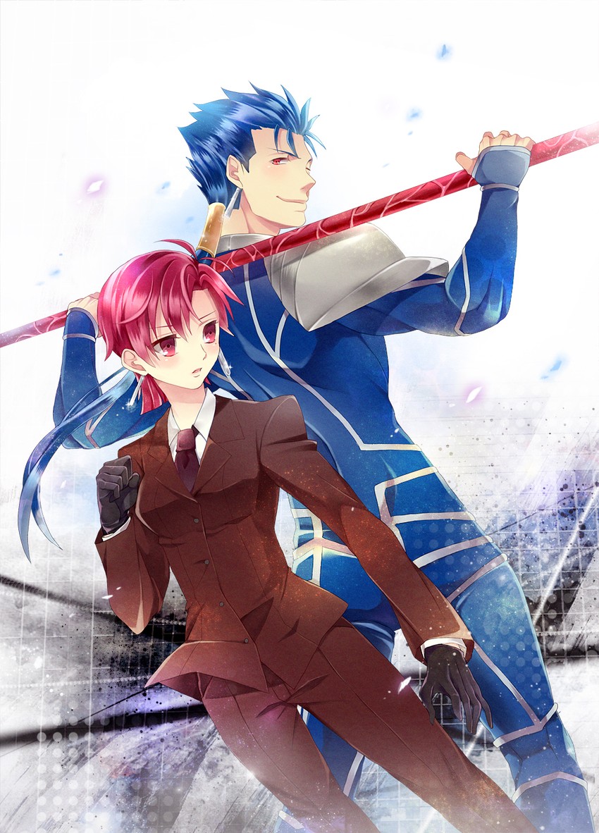 cu chulainn and bazett fraga mcremitz (fate and 2 more) drawn by amakura_(am_as)