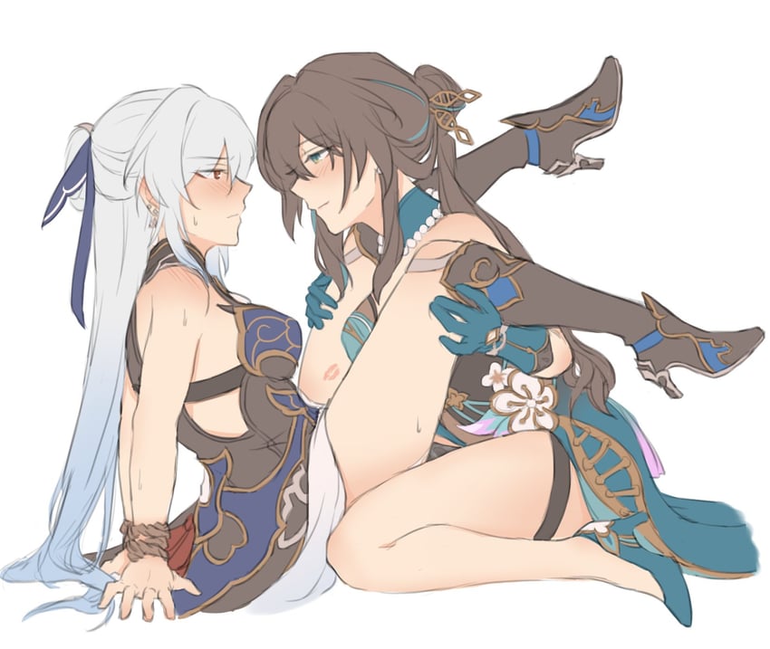 ruan mei and jingliu (honkai and 1 more) drawn by yurenn