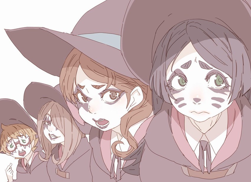 sucy manbavaran, lotte jansson, barbara parker, hanna england, peter criss, and 3 more (little witch academia and 1 more) drawn by tasaka_shinnosuke
