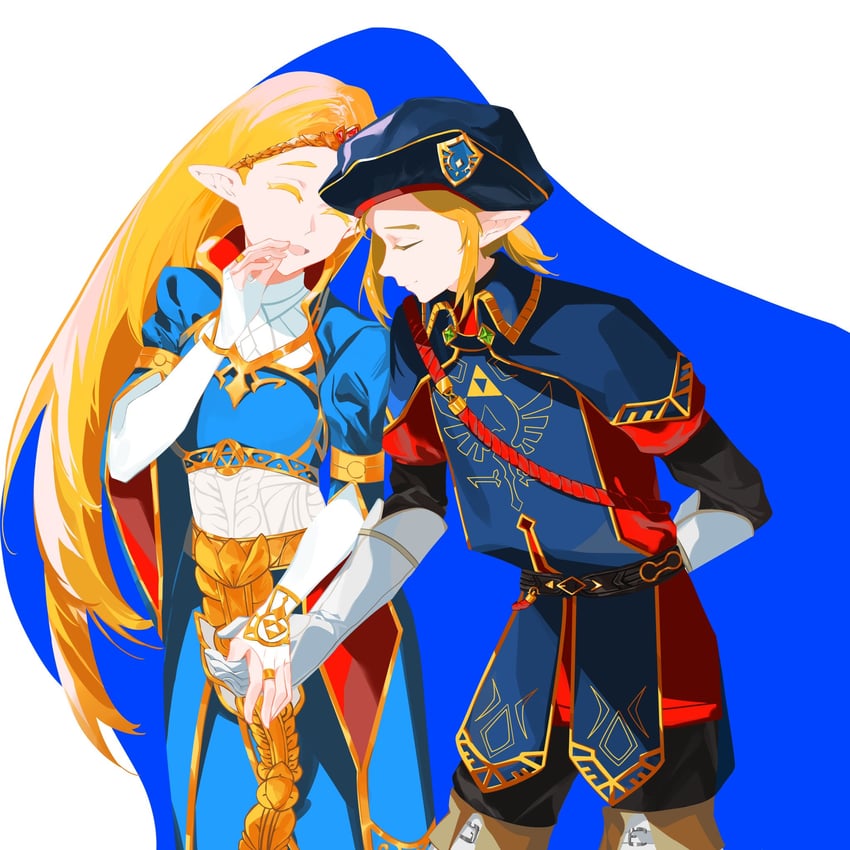 link and princess zelda (the legend of zelda and 1 more) drawn by shuimu404