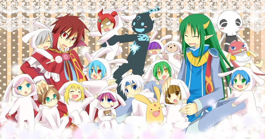 arle nadja, carbuncle, draco centauros, schezo wegey, amitie, and 14 more (puyopuyo and 2 more) drawn by xeno-chaos
