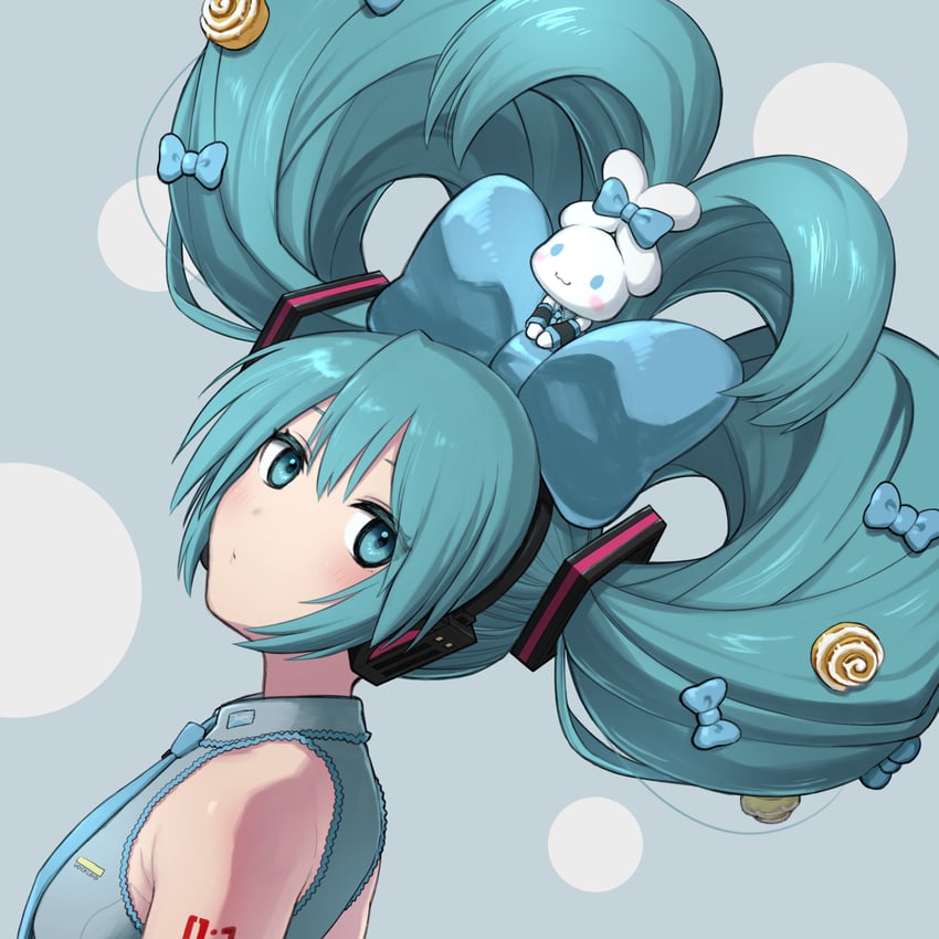 hatsune miku, cinnamoroll, and cinnamiku (vocaloid and 2 more) drawn by nishikino_kee