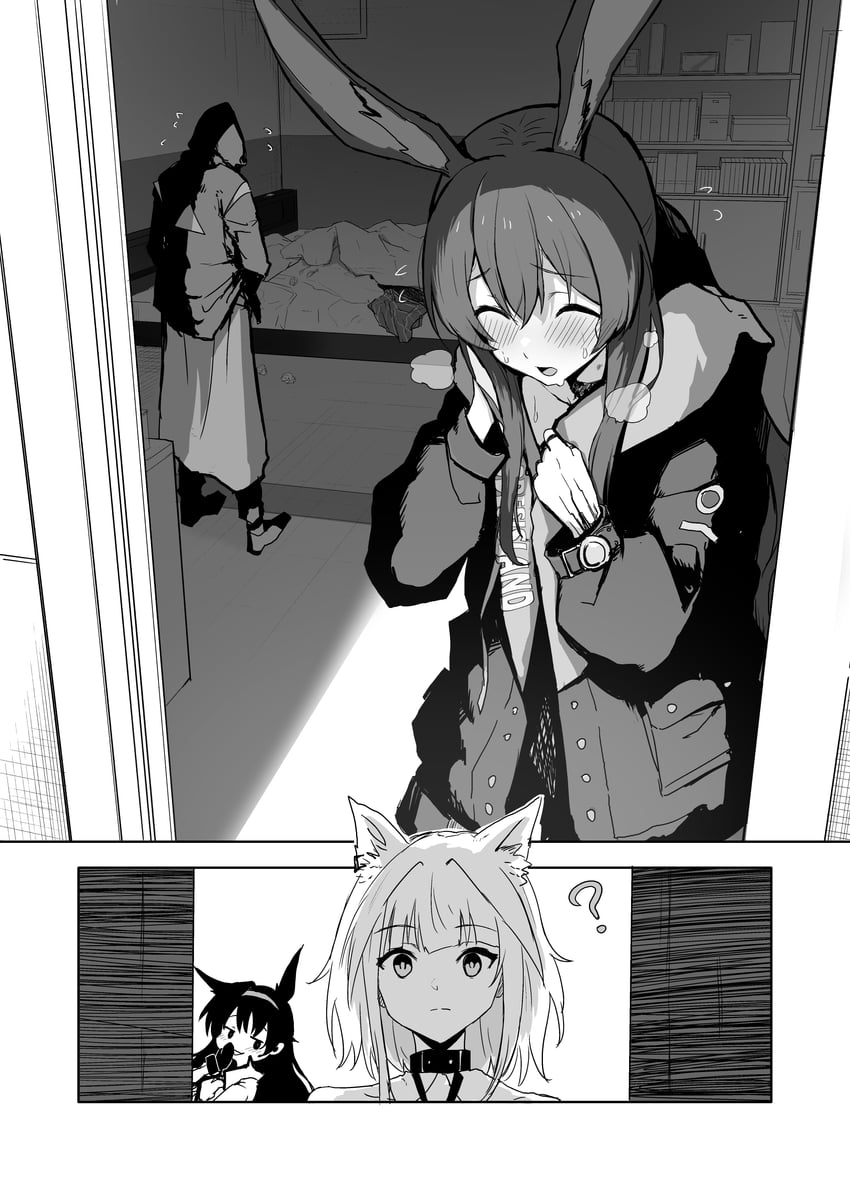 doctor, amiya, kal'tsit, male doctor, and blaze (arknights) drawn by inukaki11