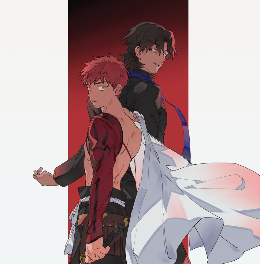 emiya shirou, kotomine kirei, senji muramasa, and grigori rasputin (fate and 1 more) drawn by gamjajeon11
