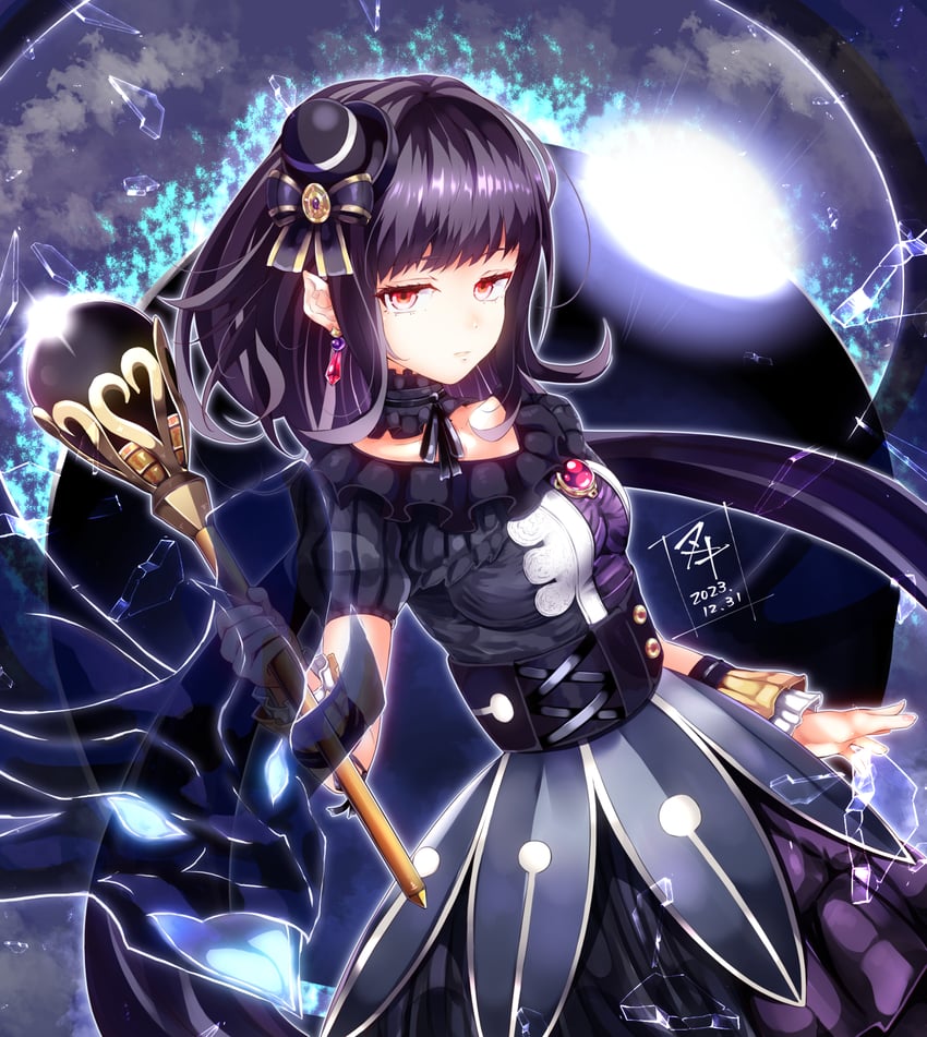 underworld goddess of the closed world and moon of the closed heaven (yu-gi-oh!) drawn by sato_(yuki0634)