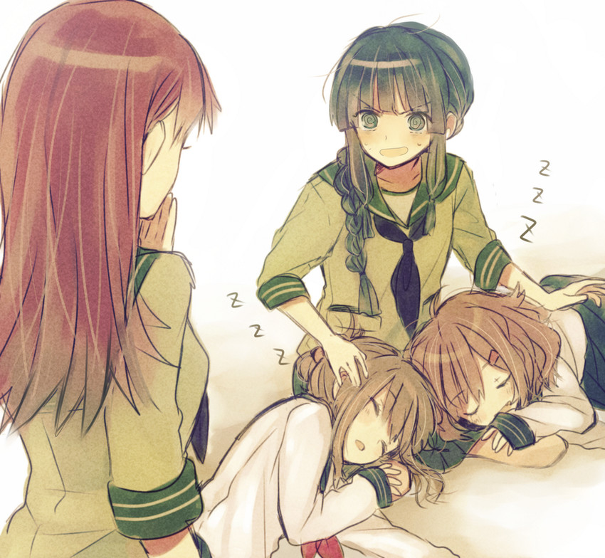 inazuma, ikazuchi, kitakami, and ooi (kantai collection) drawn by kurodeko