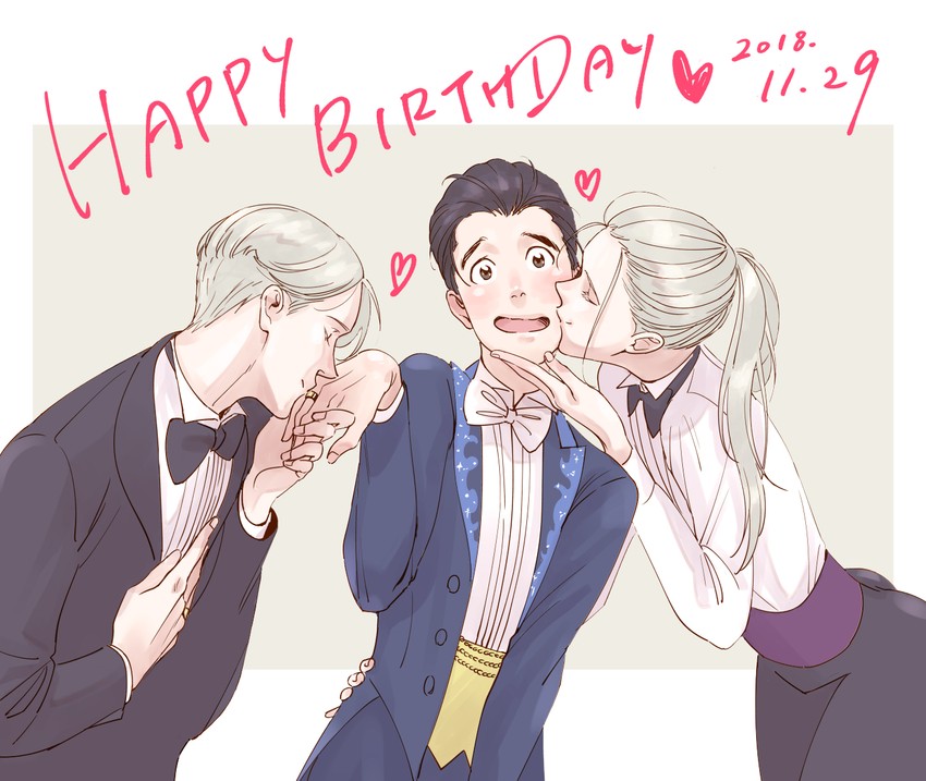 katsuki yuuri and viktor nikiforov (yuri!!! on ice) drawn by natsuno_(natsunosho)