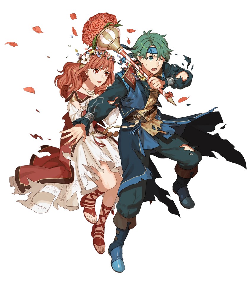 celica and alm (fire emblem and 2 more) drawn by tsukii