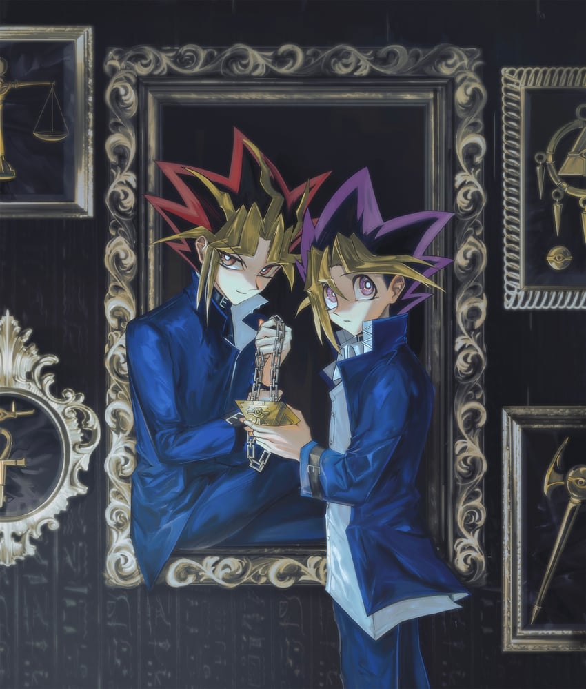 muto yugi and yami yugi (yu-gi-oh! and 1 more) drawn by uuu_ygo
