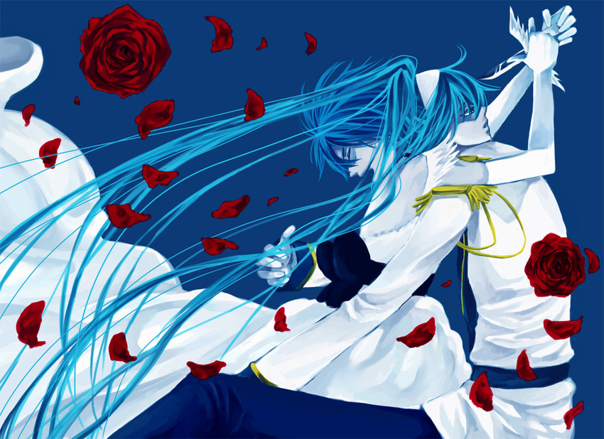 hatsune miku and kaito (vocaloid and 1 more) drawn by kamu_(camui)