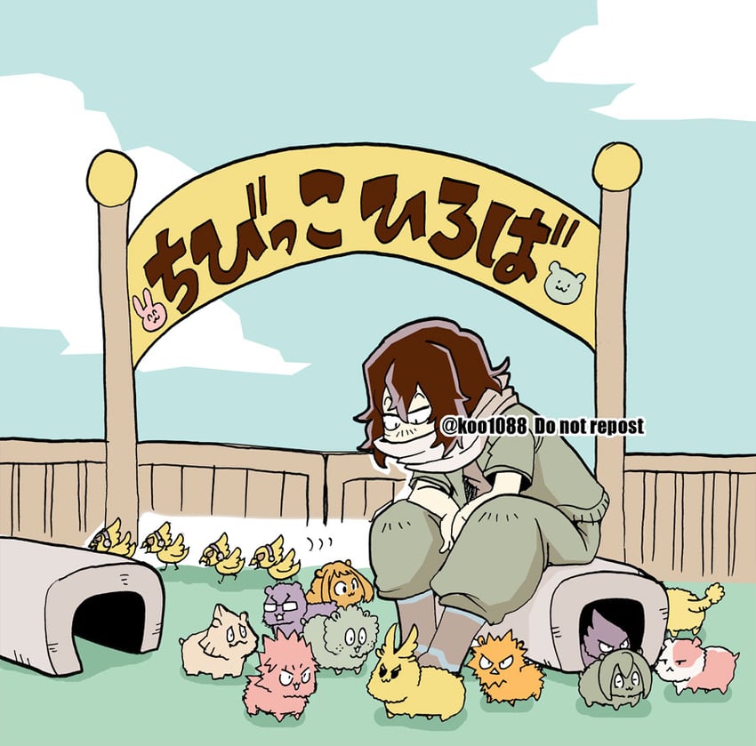 midoriya izuku, bakugou katsuki, uraraka ochaco, todoroki shoto, asui tsuyu, and 8 more (boku no hero academia) drawn by koo1088