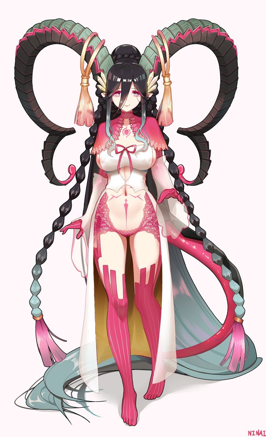 sessyoin kiara and tiamat (fate and 3 more) drawn by ninai