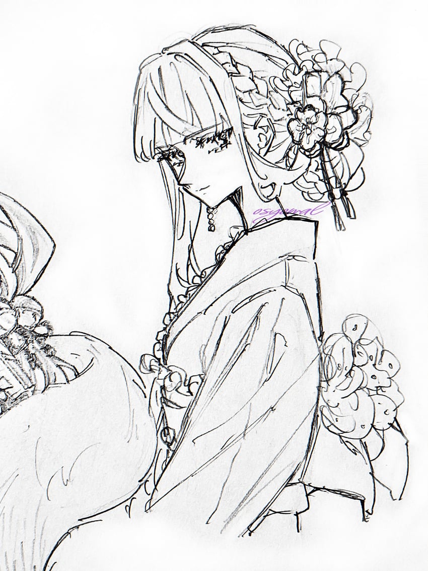 kirigiri kyoko (danganronpa and 1 more) drawn by shimaya